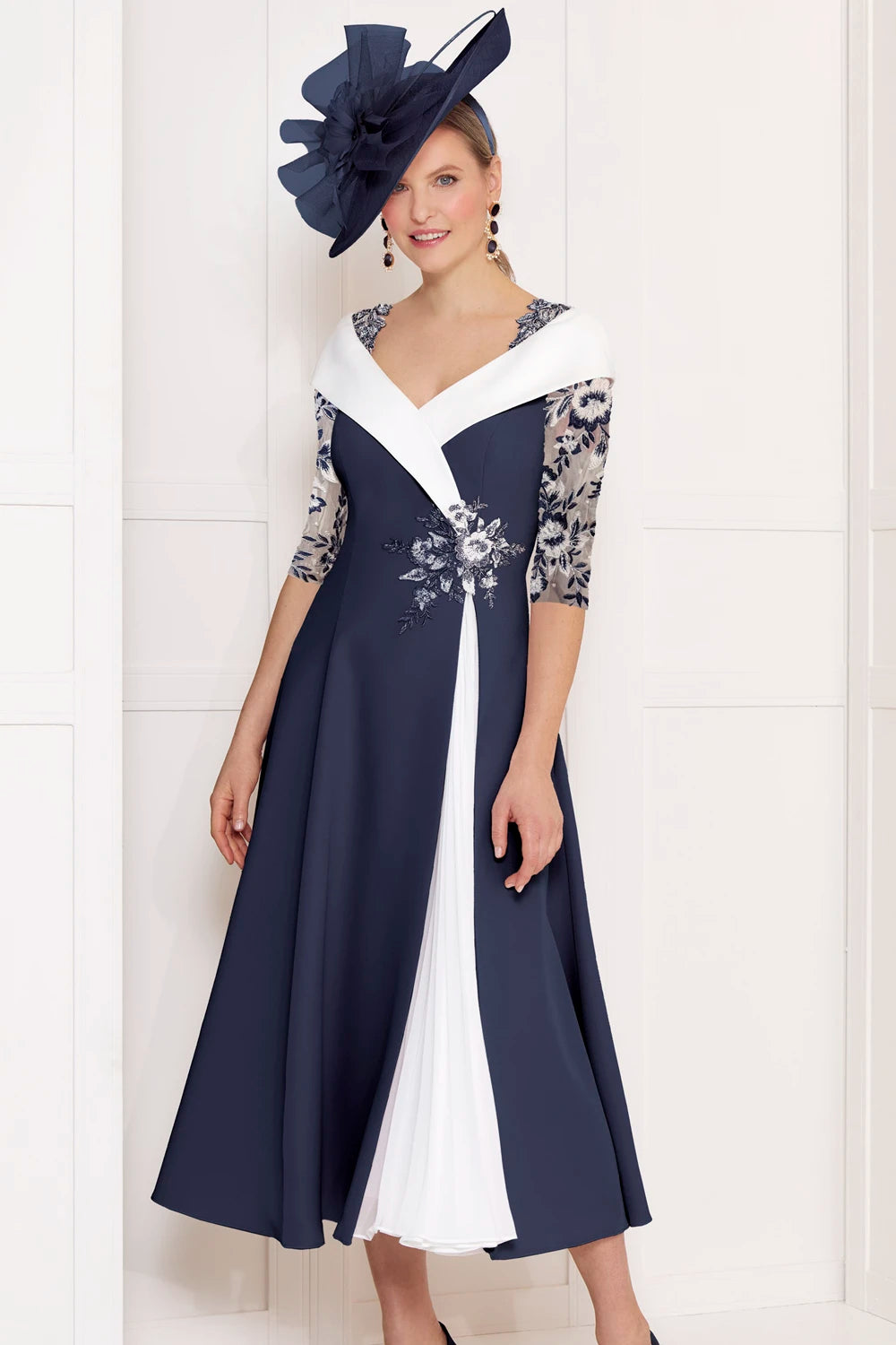 john charles navy lace dress John Charles 66632A Navy Dress