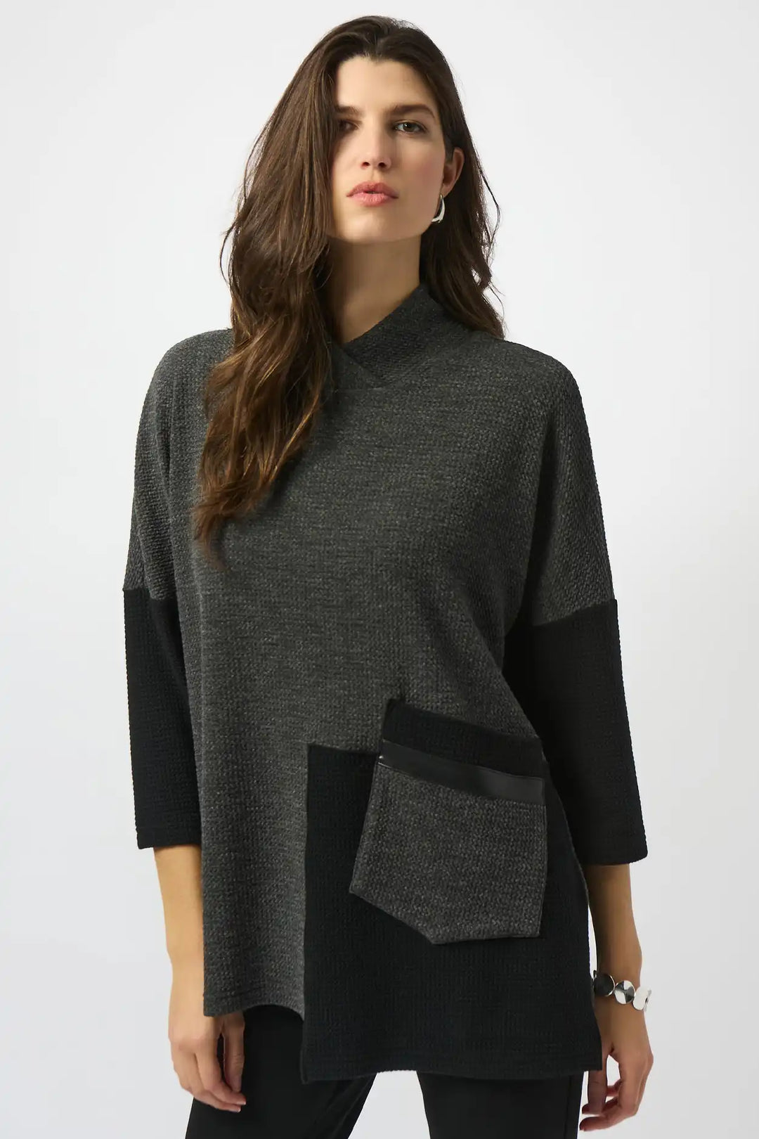 Joseph Ribkoff Grey/Black Top Style 253083-195