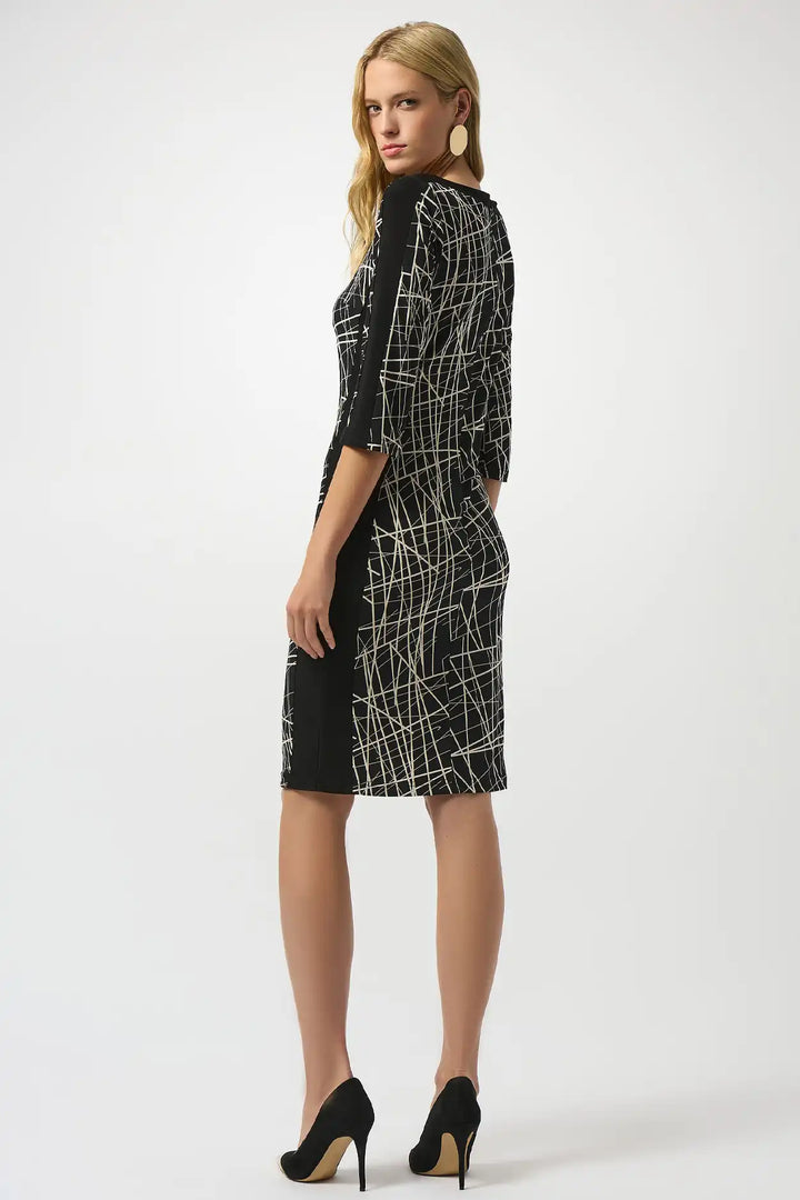 Joseph Ribkoff Black/Moonstone Dress Style 253093-3882