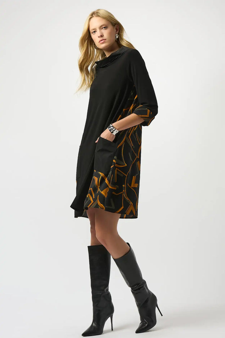 Joseph Ribkoff Black/Multi Coloured Dress Style 253186-178
