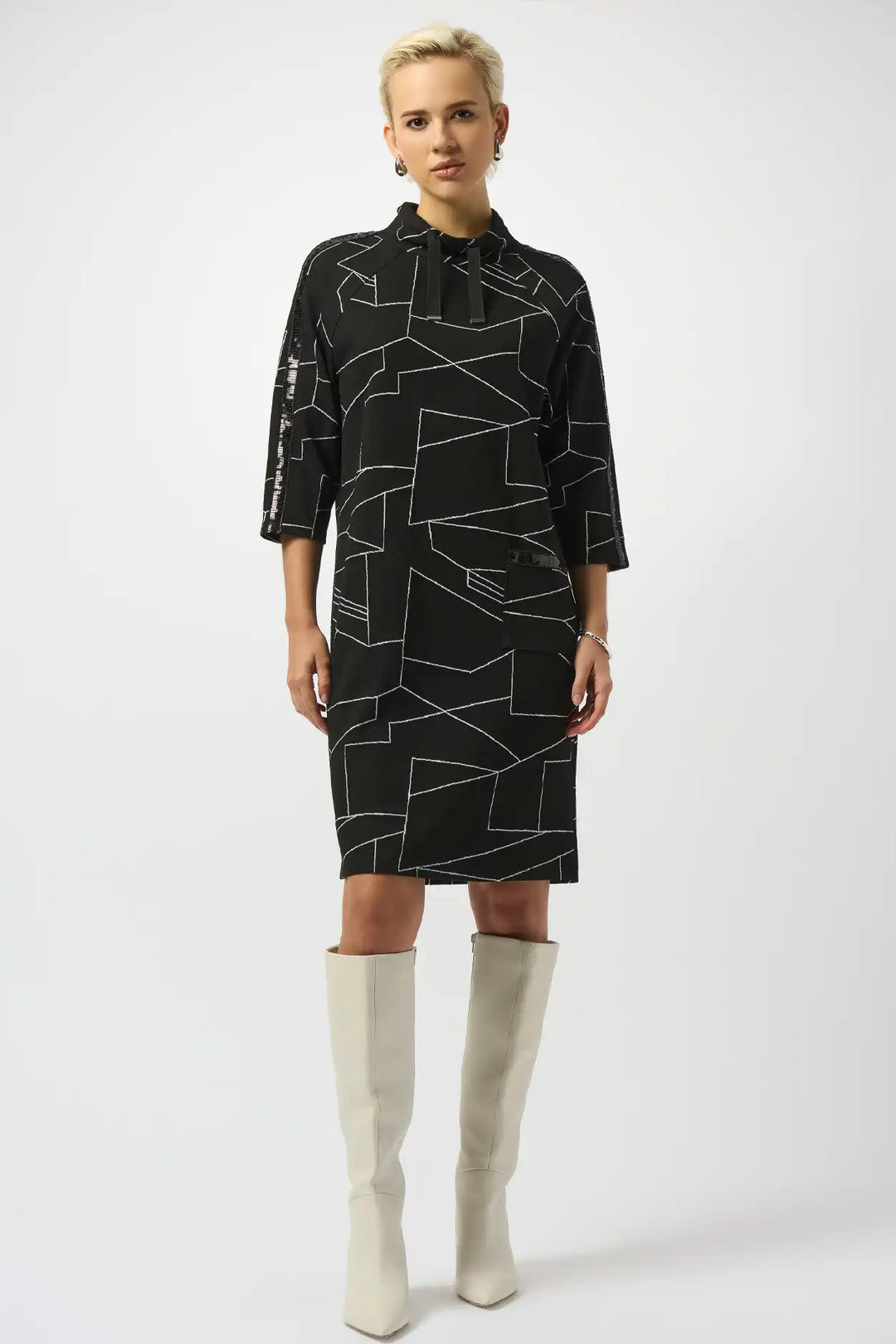 Joseph Ribkoff Black/Off-White Dress Style 253197-511