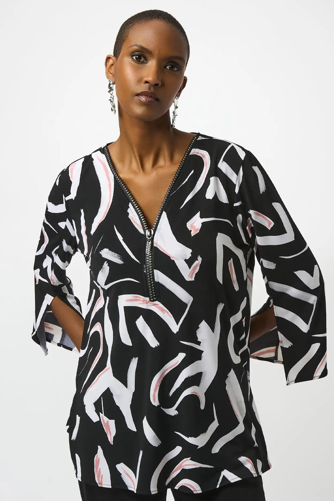 Joseph Ribkoff Black/Multi Coloured Tunic Style 253224-178