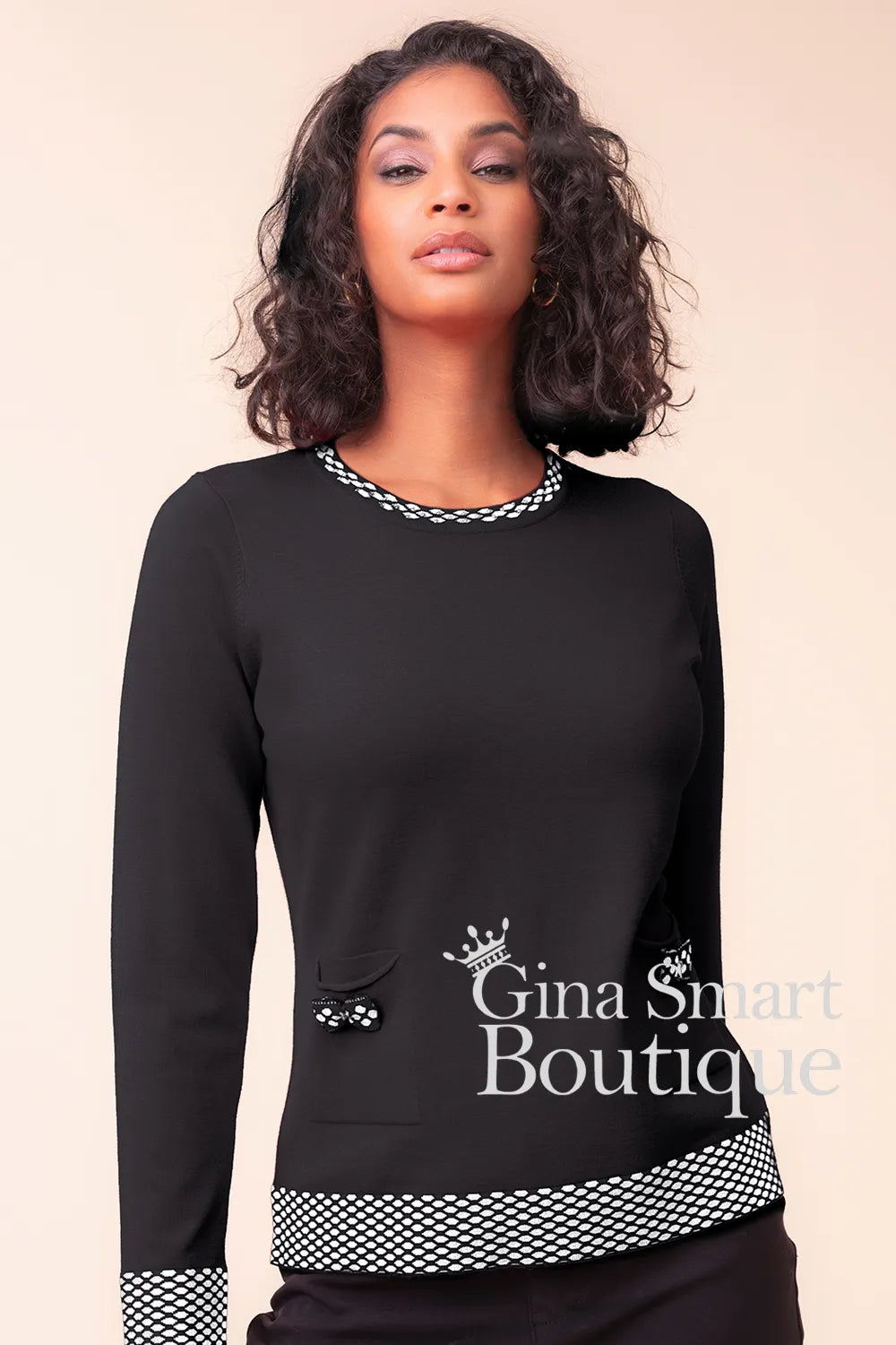Alison Sheri Black Sweater Style A48060
