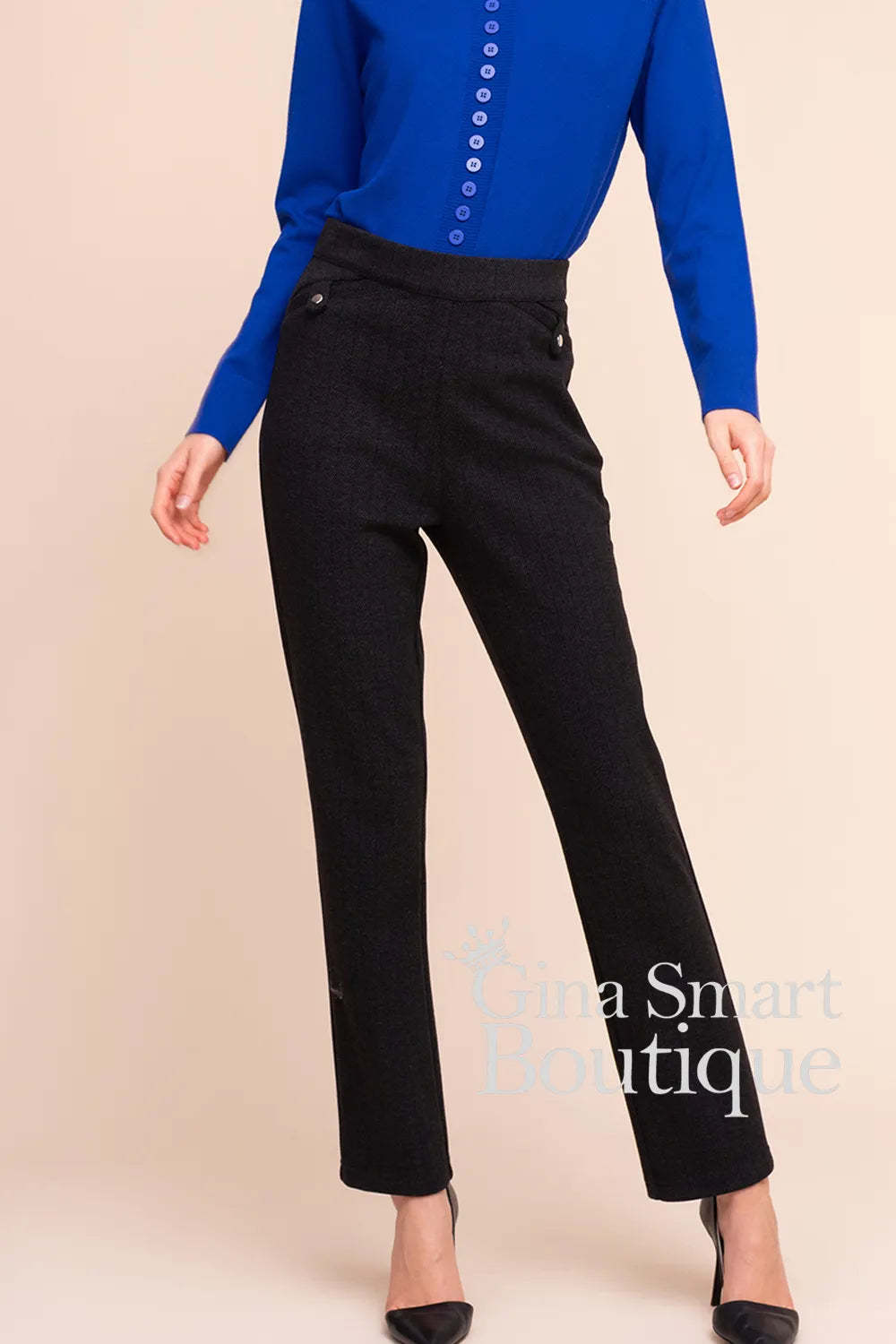 Alison Sheri Charcoal Pull on Trousers Style A48321