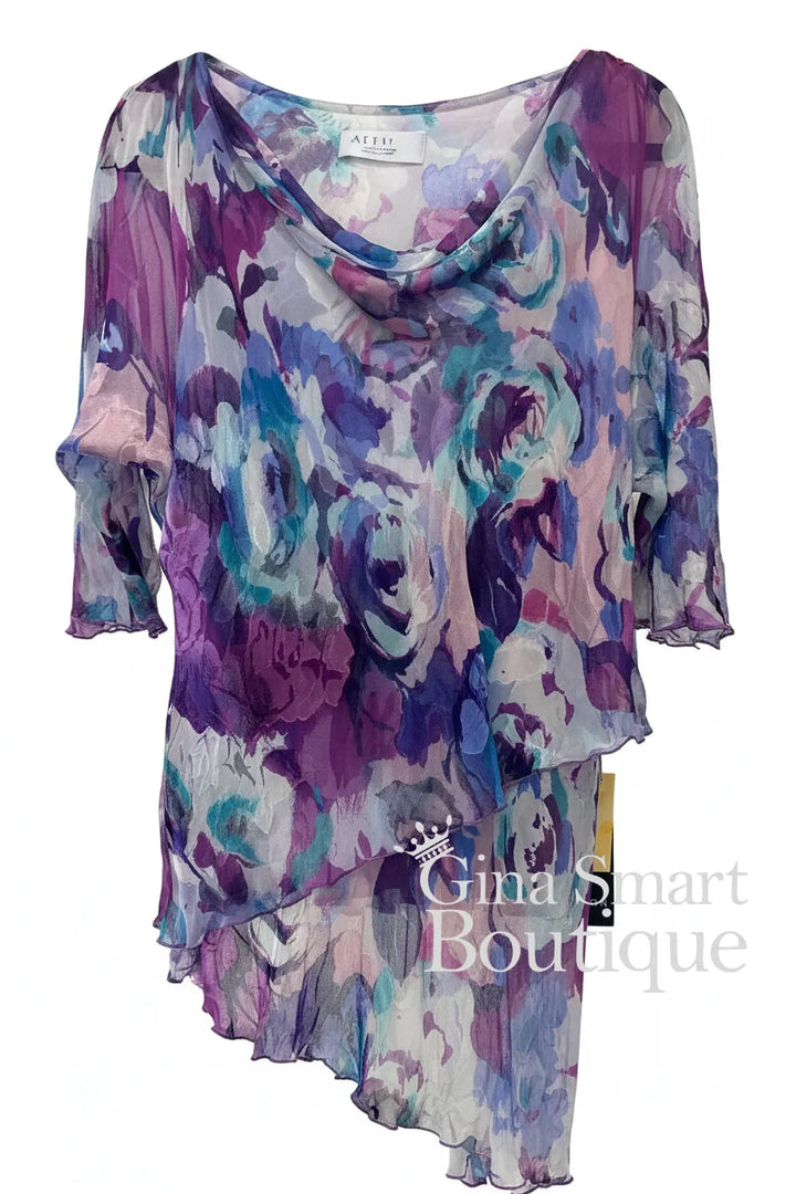 Allison 2595 Purple Rose Top and Skirt
