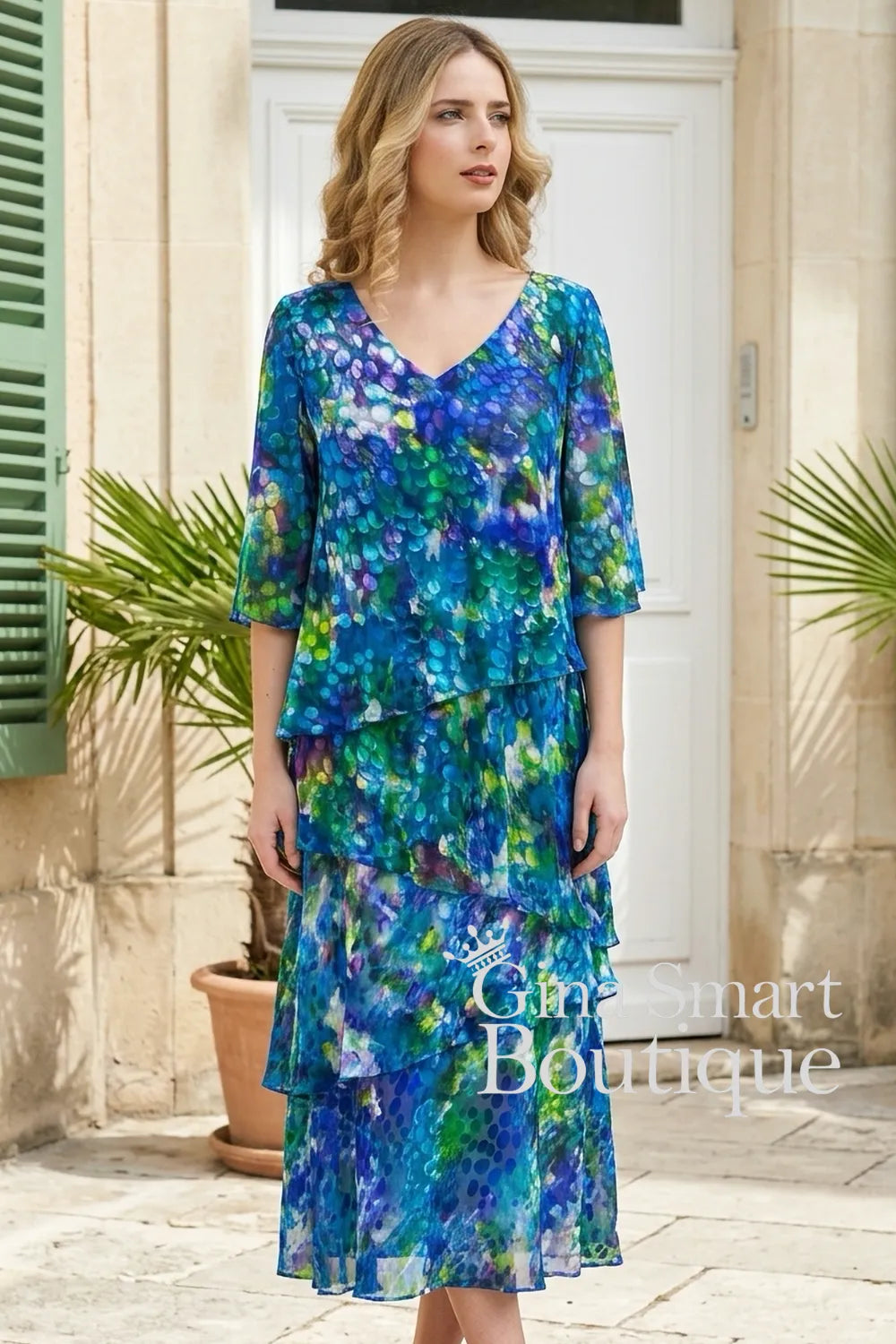 Allison Dresses Royal Blue/Green Top And Skirt Style 2965-2160-20 – ginasmartboutique