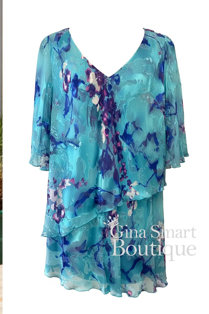 Allison Dresses Turquoise/Purple Top And Skirt Style 2965-2160-15
