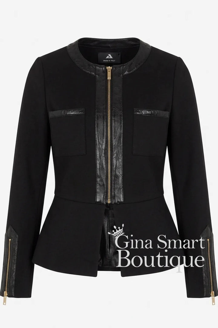 Arggido Black Faux Suede Jacket Style 21022