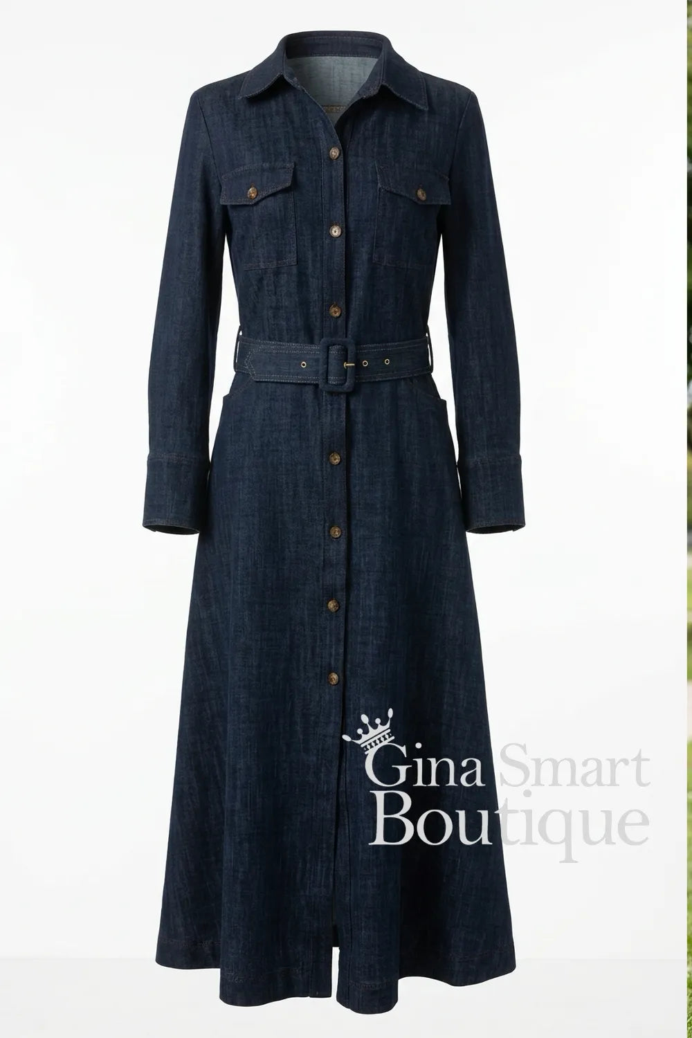 Arggido Denim Style Dress with Belt Style 21079