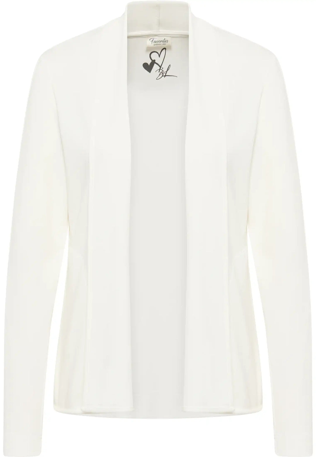 Ecru blazer with a sleek open front and full-length sleeves, offering a clean and sophisticated look, style 57030042-120