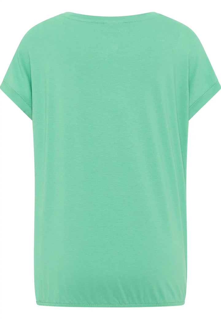 Back view of a top showcasing a calm seafoam green color, offering a simple and refreshing style, style 57700042-650
