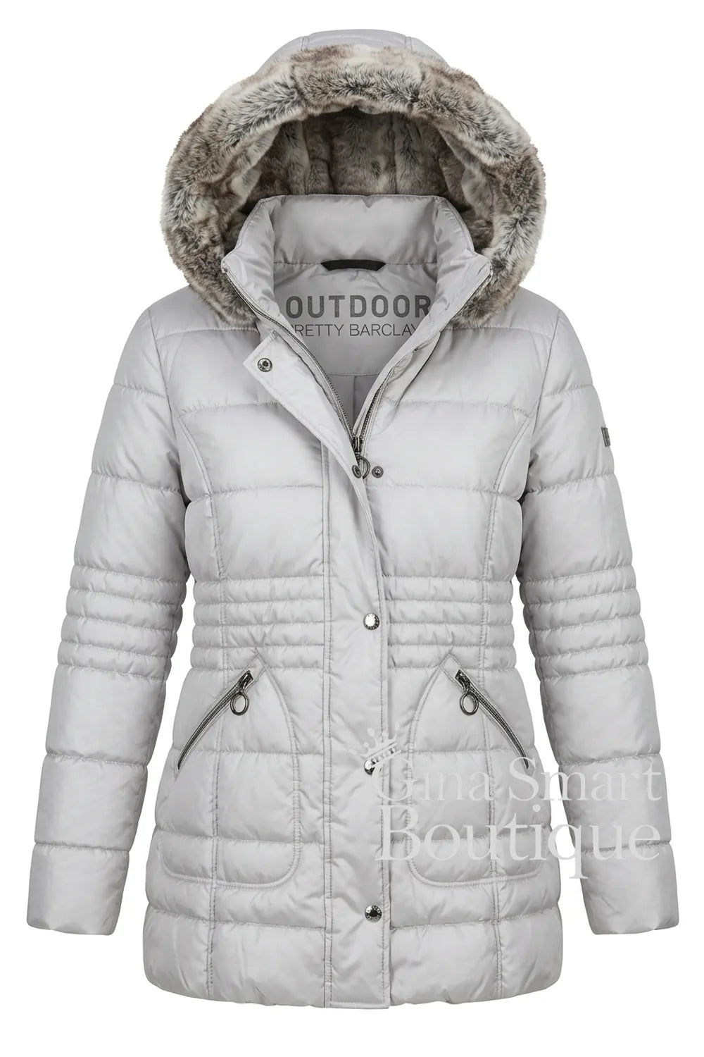 Betty Barclay Oyster Quilted jacket with hood 7909-1552-7382