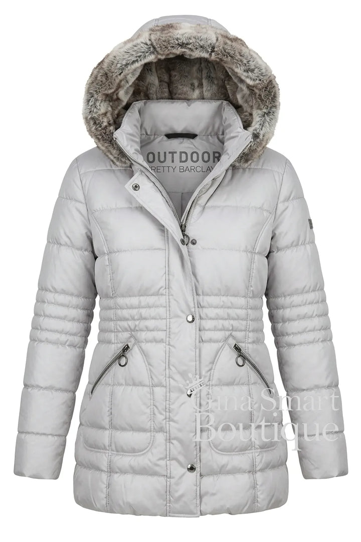 Betty Barclay Oyster Quilted jacket with hood 7909-1552-7382