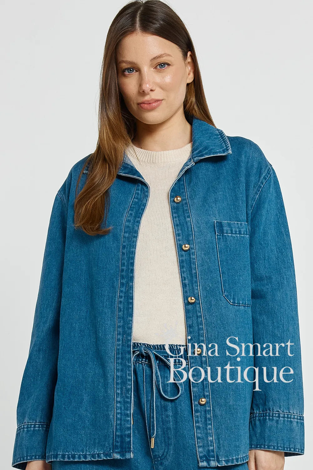 Betty Basics Mid Vespa Denim Shirt Style BB8579