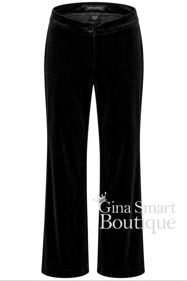 Carla Ruiz Black Velvet Trousers Style 53101