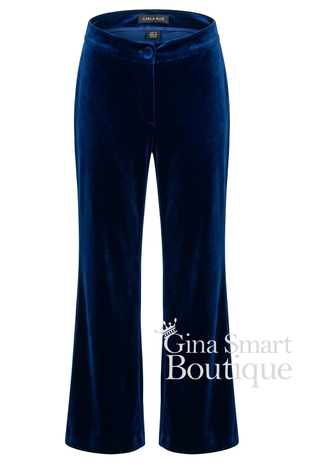 Carla Ruiz Navy Velvet Trousers Style 53101