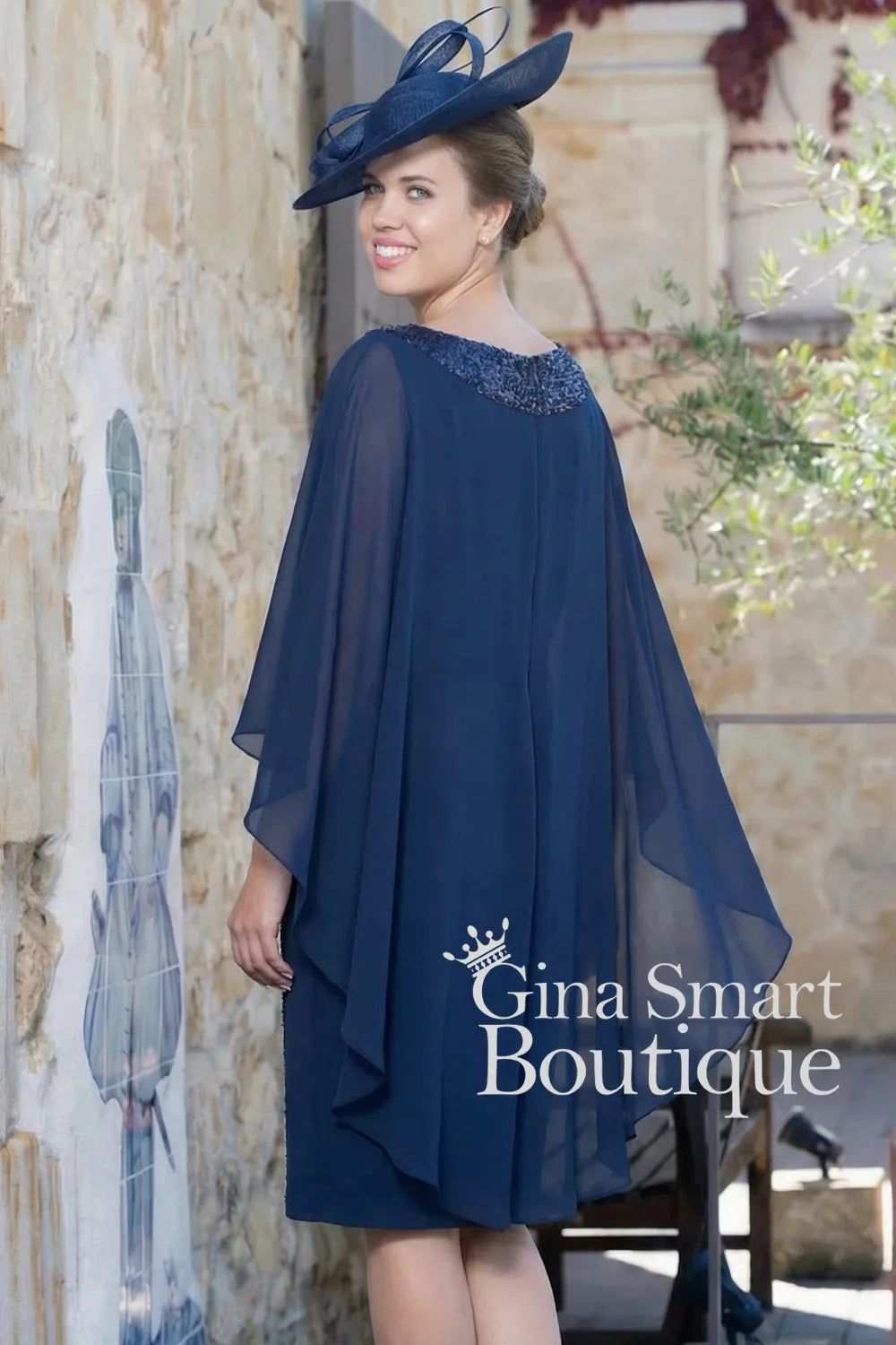 Carmen Melero Style 6538 Navy Dress NON RETURNABLE