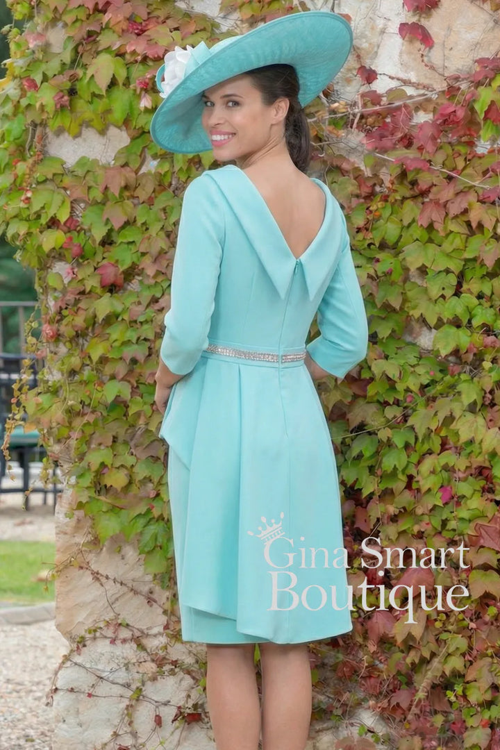 Carmen Melero Style 8455 Aqua Dress NON RETURNABLE