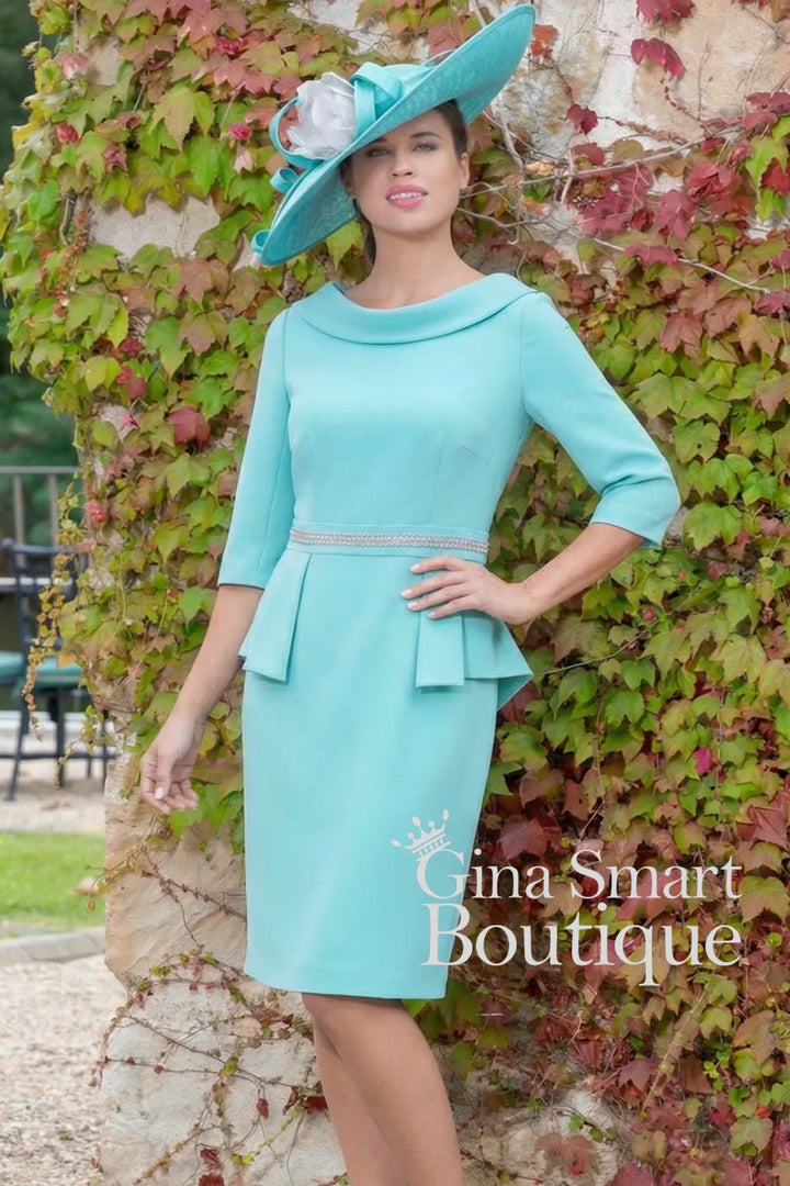 Carmen Melero Style 8455 Aqua Dress NON RETURNABLE