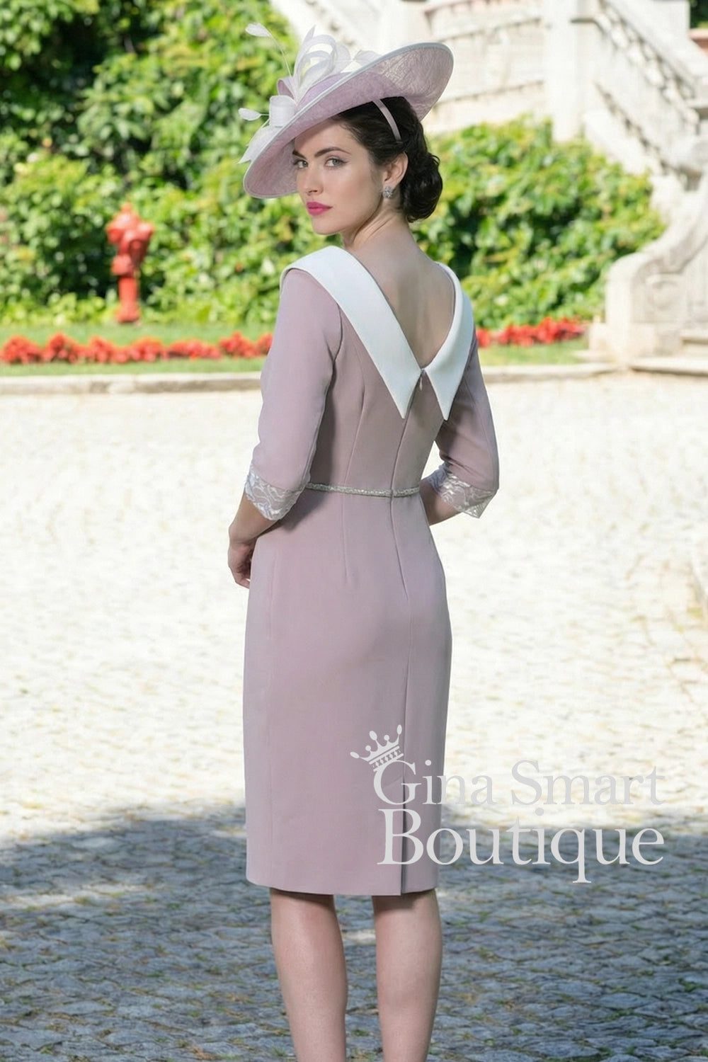 Carmen Melero Style 6352 Taupe & Ivory Dress NON RETURNABLE