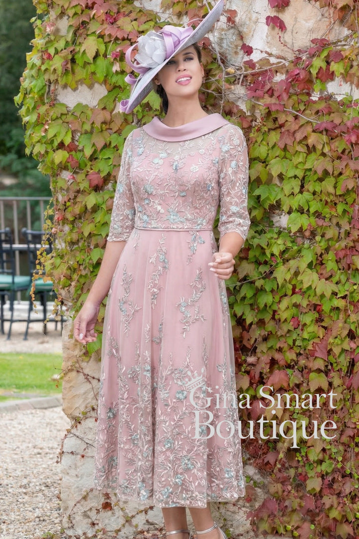 Carmen Melero Style 9225 Blush Lace Dress NON RETURNABLE