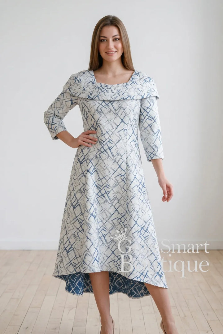 Cassandra Style 964 Navy - Silver Dress NON RETURNABLE