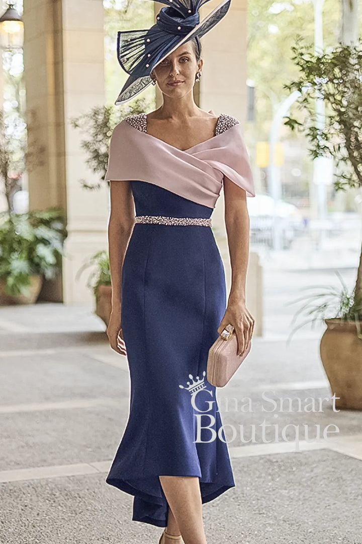 Couture Club by Rosa Clara 2G13 Navy / Pale Rose Dress