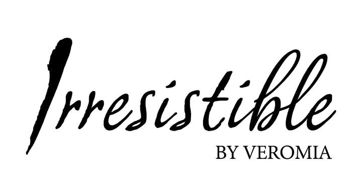 Black text 'Irresistible by Veromia' on a white background