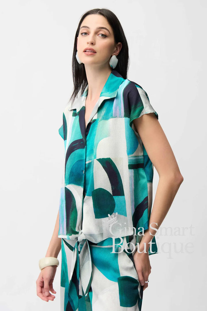 Joseph Ribkoff Top Style 261065-684 Green/Multi