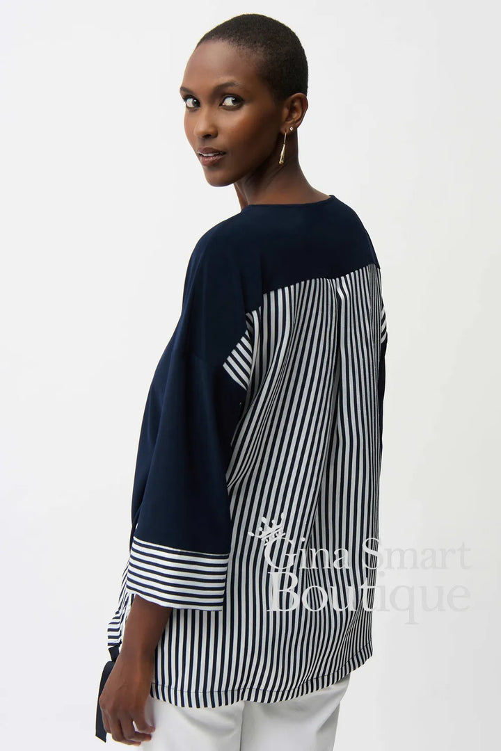 Joseph Ribkoff Top Style 261193-509 Navy/Off-White