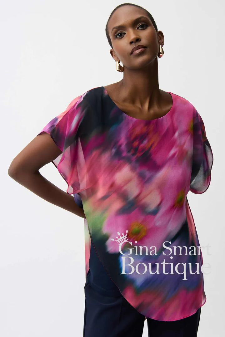 Joseph Ribkoff Top Style 261281-3316 Midnight Blue/Multi