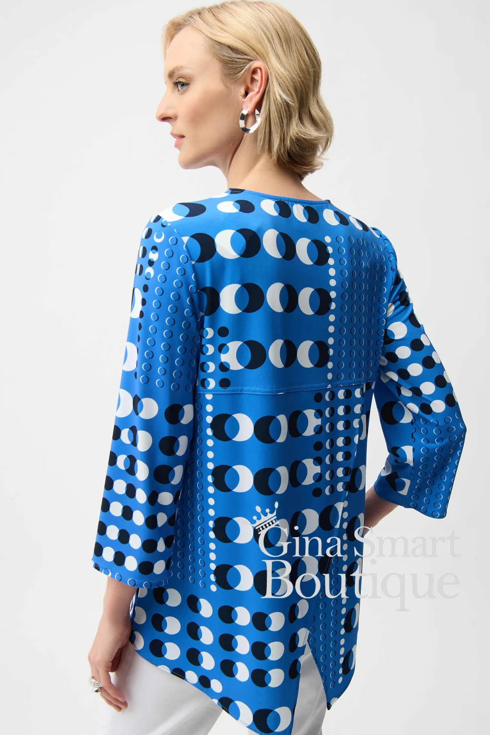 Joseph Ribkoff Tunic Style 261288-3801 Blue/Vanilla