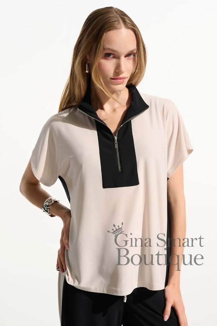Joseph Ribkoff Top Style 261611-3866 Moonstone/Black