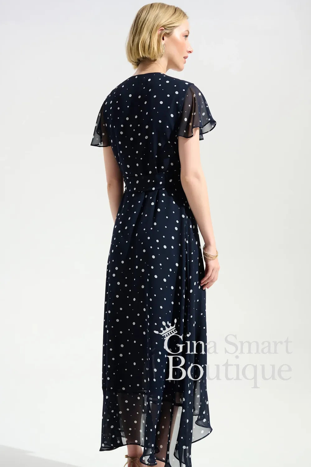 Joseph Ribkoff Dress Style 261739-2229 Midnight Blue/Vanilla