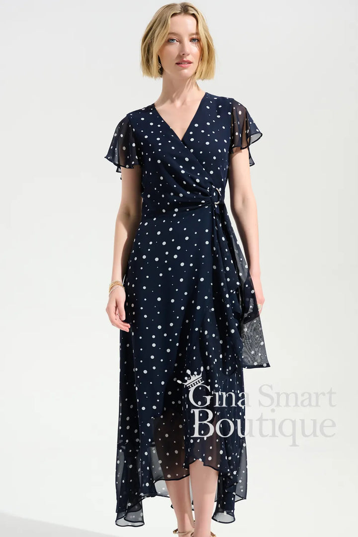 Joseph Ribkoff Dress Style 261739-2229 Midnight Blue/Vanilla