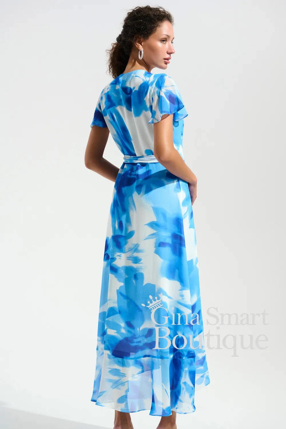 Joseph Ribkoff Dress Style 261739-4473 Vanilla/Blue