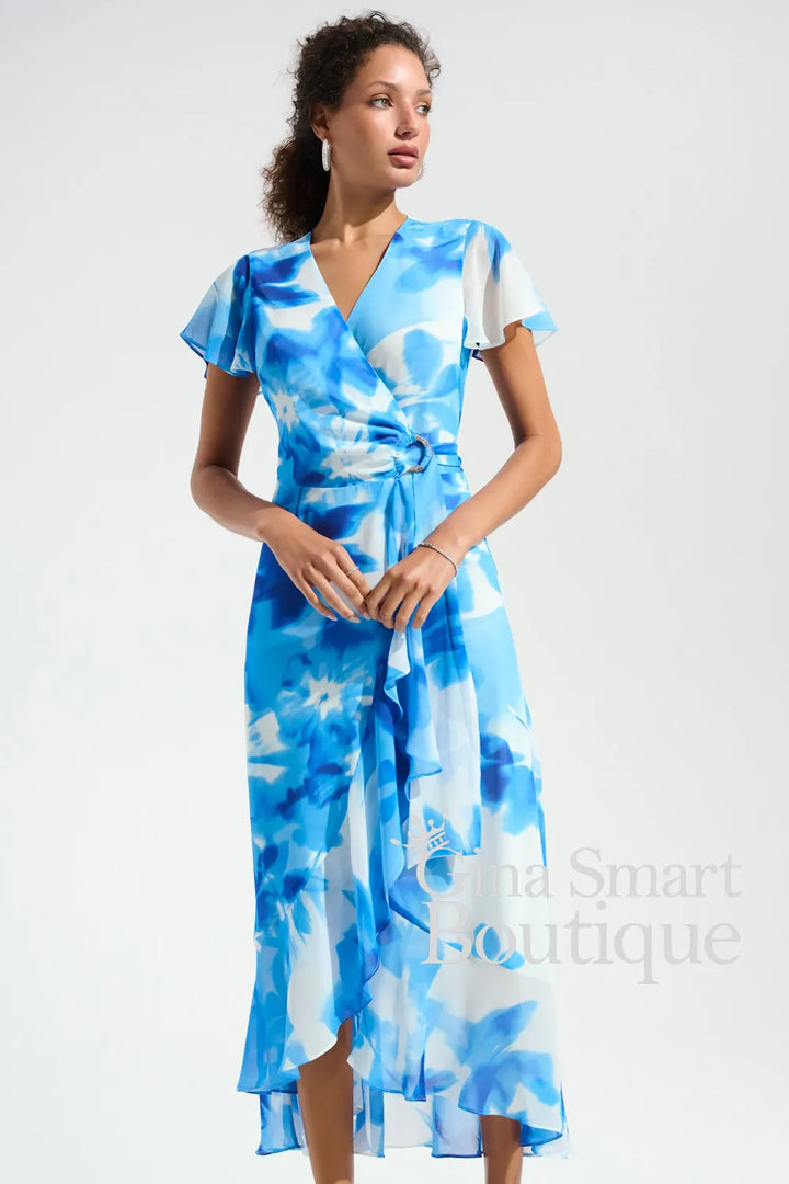Joseph Ribkoff Dress Style 261739-4473 Vanilla/Blue