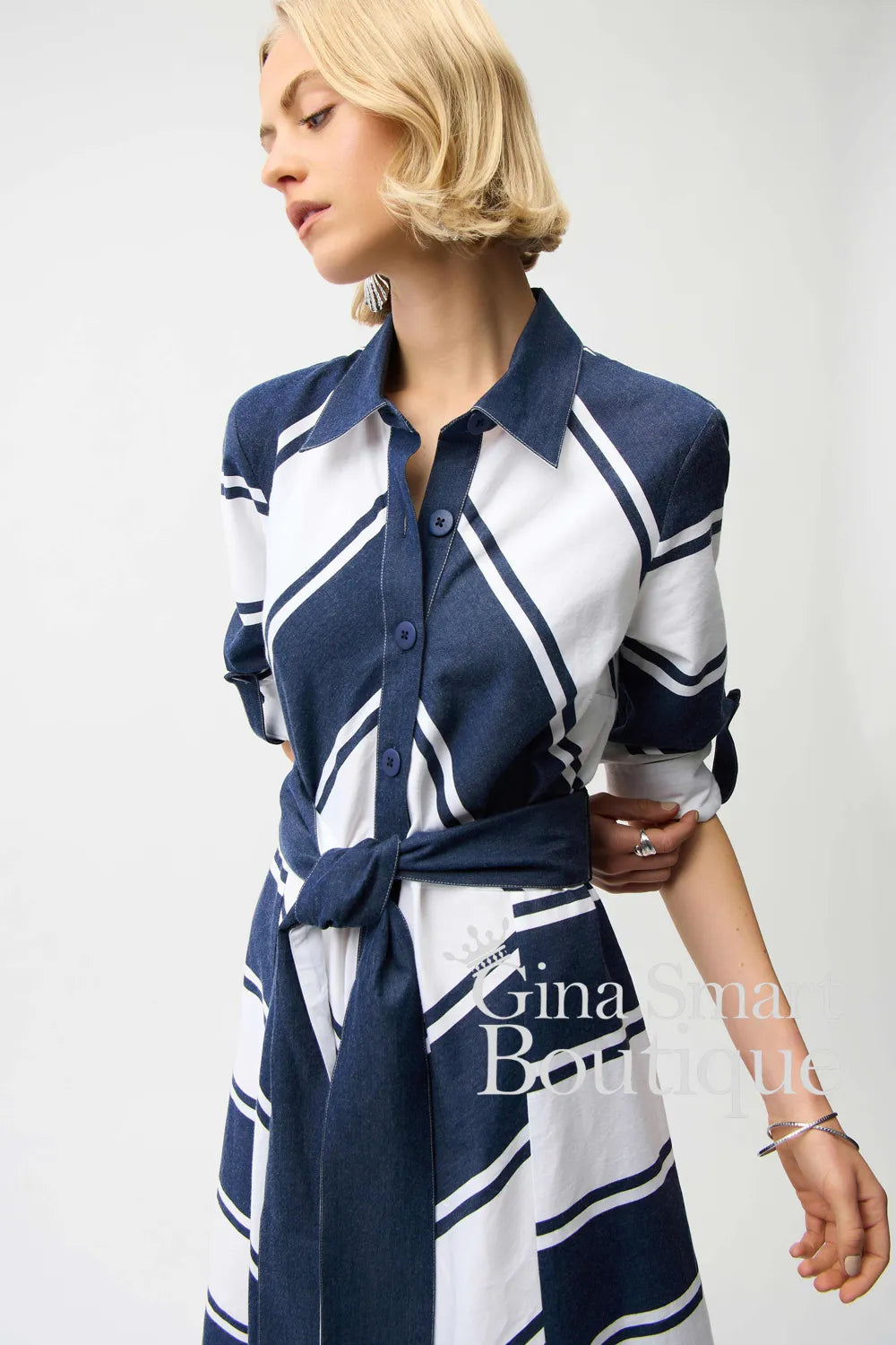 Joseph Ribkoff Dress Style 261936-299 Navy/White