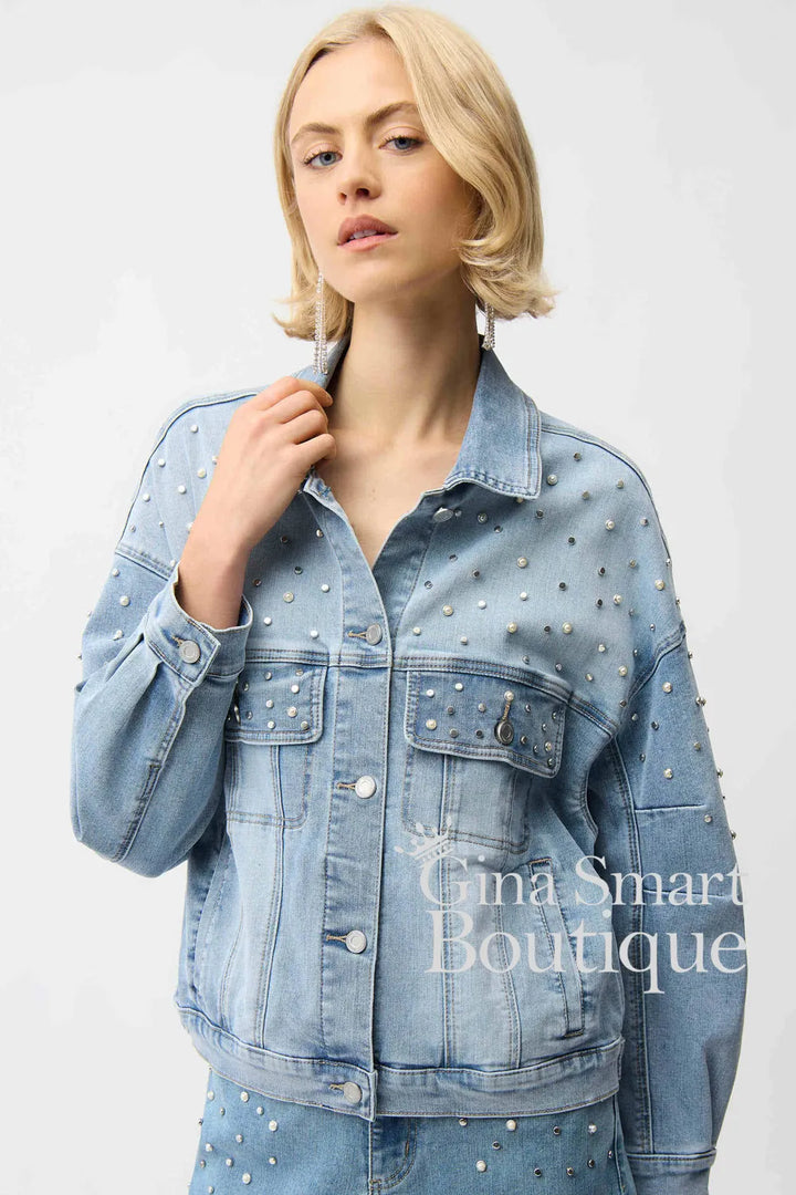 Joseph Ribkoff Jacket Style 261946-47 Light Blue Denim