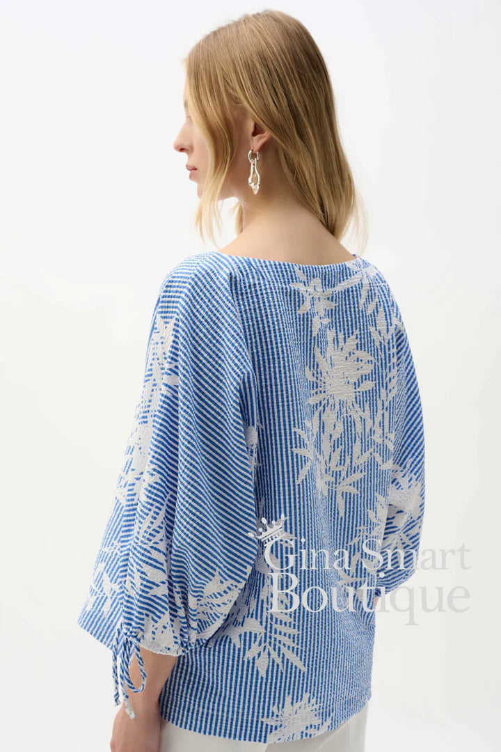 Joseph Ribkoff Top Style 262067-4473 Vanilla/Blue