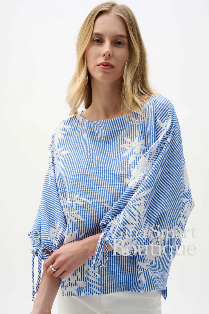 Joseph Ribkoff Top Style 262067-4473 Vanilla/Blue