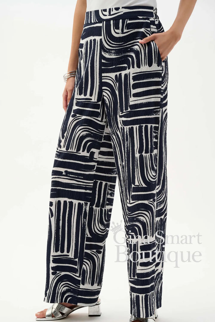 Joseph Ribkoff Trousers Style 262165-2366 Vanilla/Midnight Blue