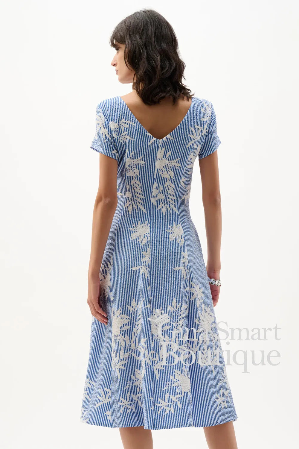 Joseph Ribkoff Dress Style 262191-4473 Vanilla/Blue