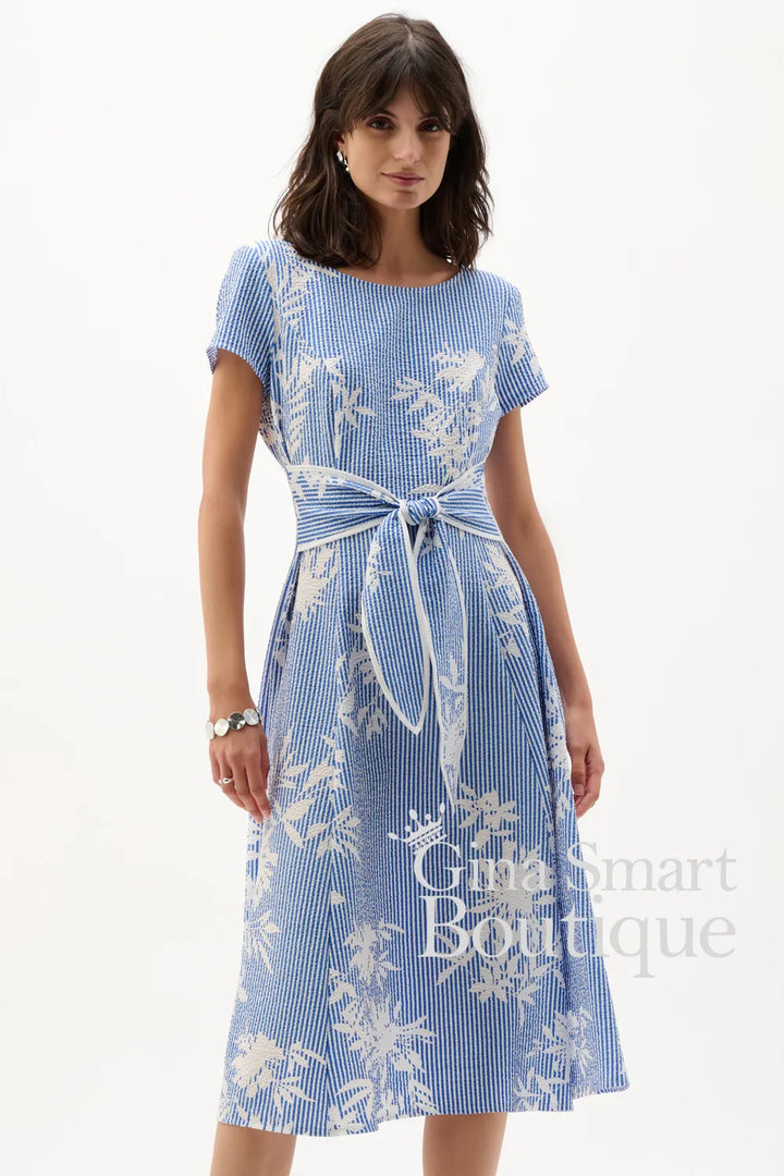 Joseph Ribkoff Dress Style 262191-4473 Vanilla/Blue