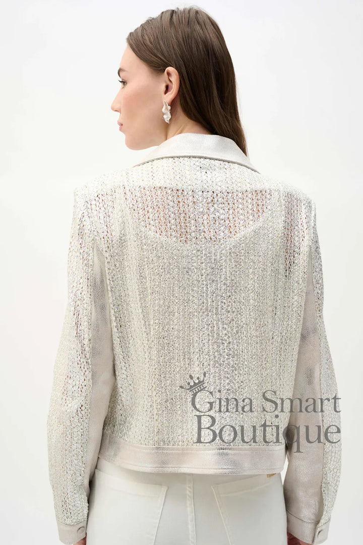 Joseph Ribkoff Jacket Style 262902-3860 Champagne/Silver