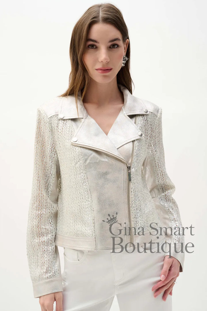 Joseph Ribkoff Jacket Style 262902-3860 Champagne/Silver