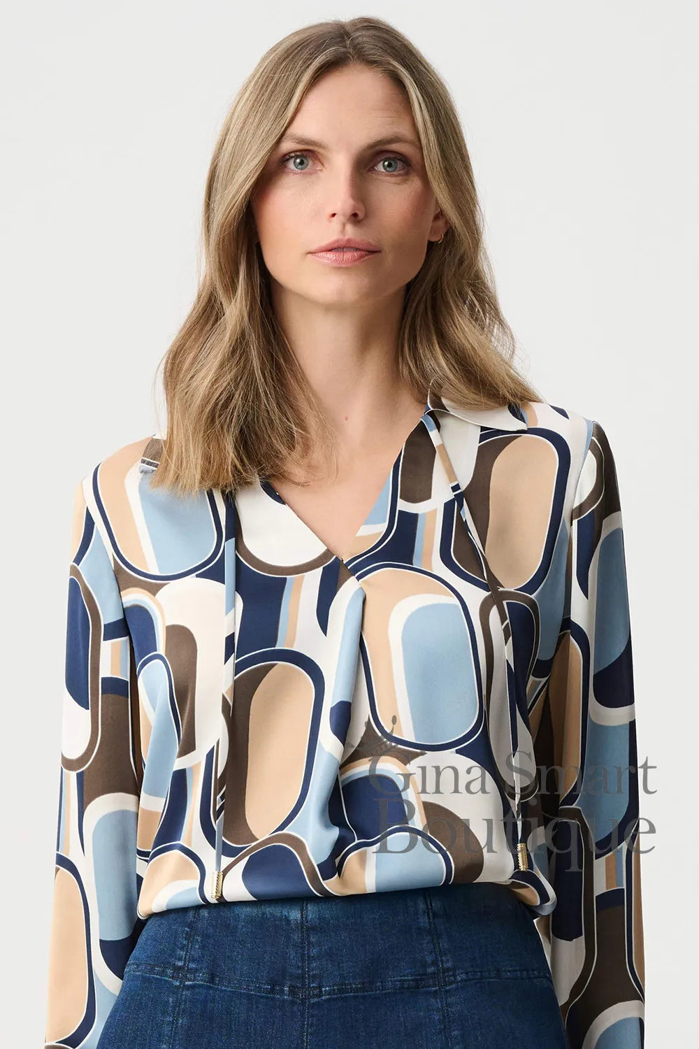 Joseph Ribkoff Satin Geometric Top 263071