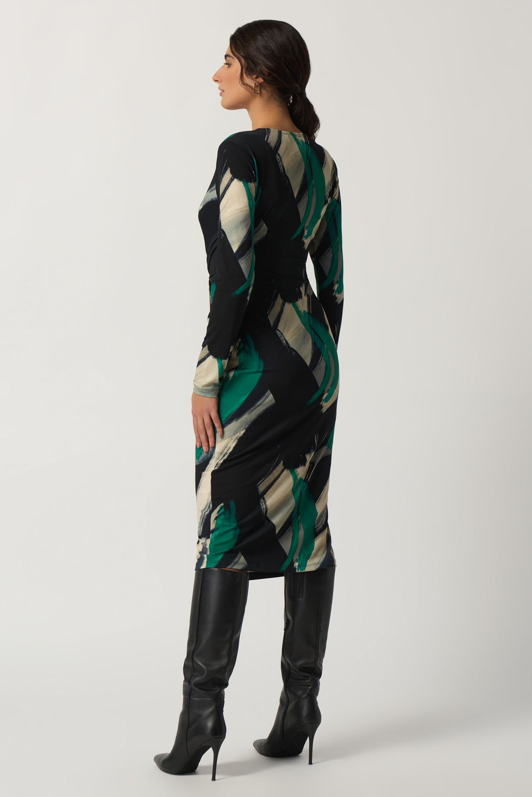 "Joseph Ribkoff Black/Multi Abstract Print Wrap Dress Style 233127"