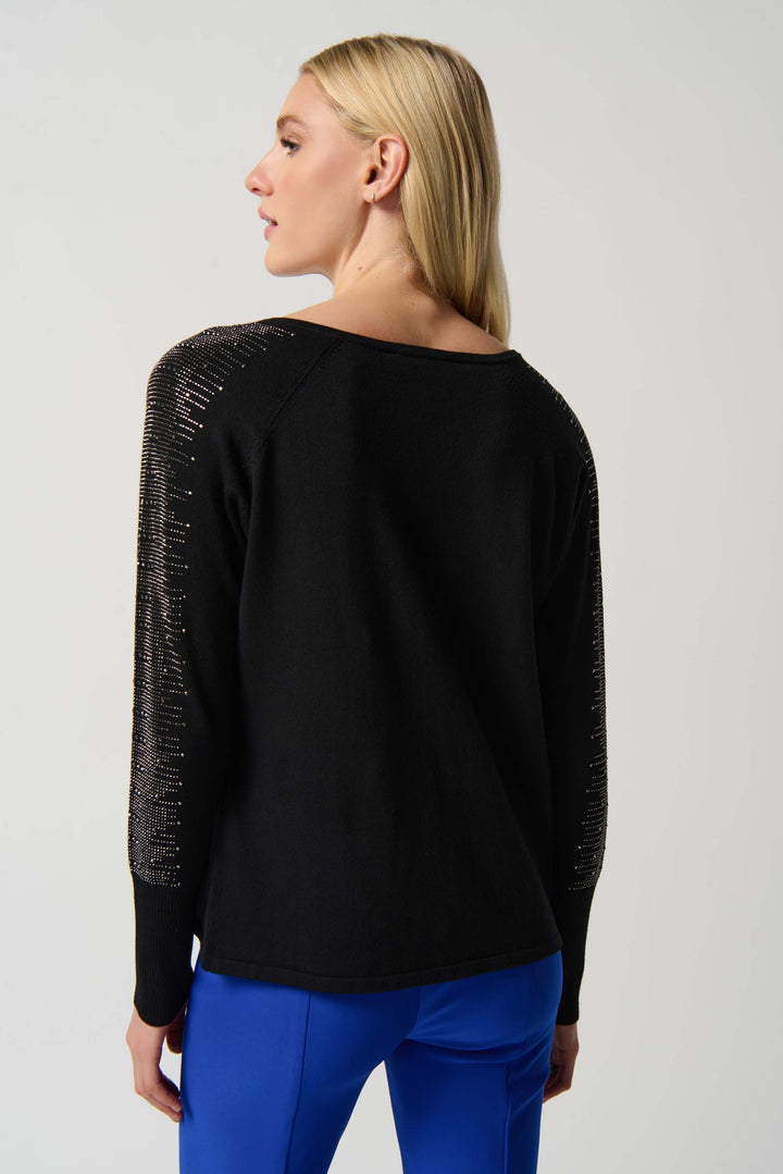 "Joseph Ribkoff Black Long Sleeve V-Neck Sweater Style 234917"