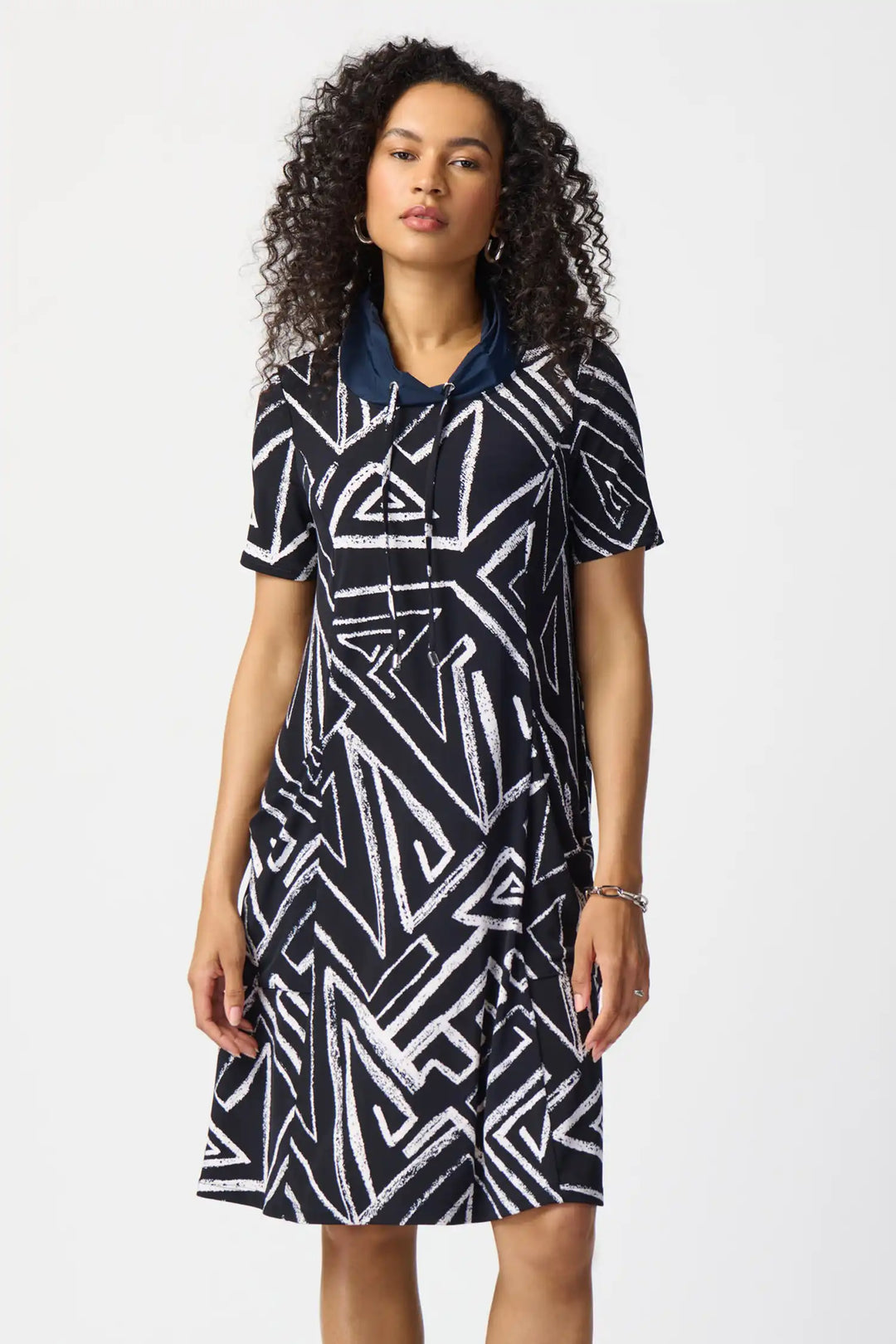 "Joseph Ribkoff Abstract Print A-Line Dress Style 241028